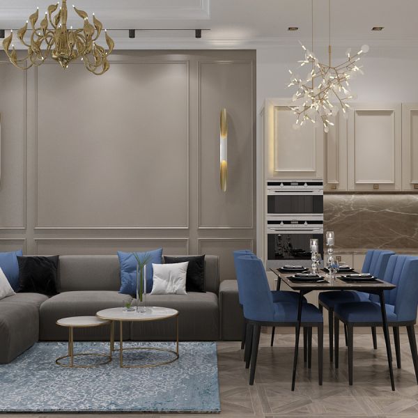 Классический интерьер 65 м/кв - студия дизайна интерьеров Metrix Design