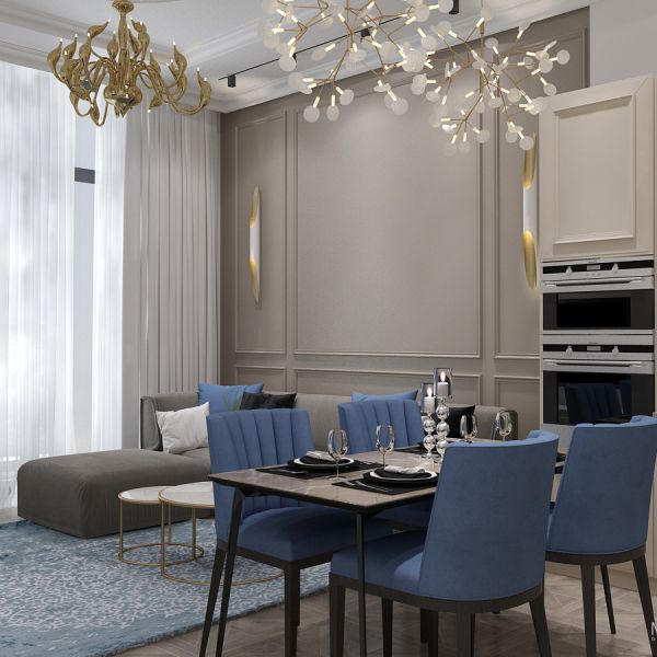 Классический интерьер 65 м/кв - студия дизайна интерьеров Metrix Design